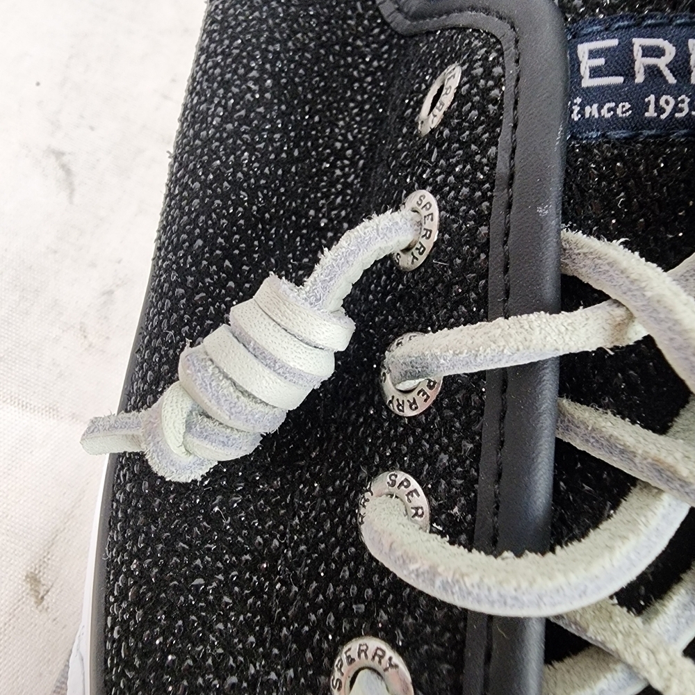 Sperry Top-Siders Seacoast Black Caviar Lace Up Sneaker Size 7 - Picture 11 of 16